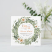 Invitation Vacances d'hiver Pine verdoyante Rose Fête des mar (Debout devant)