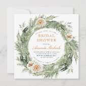 Invitation Vacances d'hiver Pine verdoyante Rose Fête des mar (Devant)