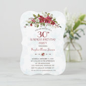 Invitation Vacances d'hiver Rouge Poinsettia Surprise 30 Anni (Debout devant)
