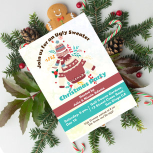 Invitation Vacances d'hiver Sweater drôle et laid Party de No