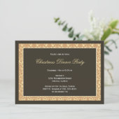 Invitation Vacances d'or de cadre de damassé de panneau noir (Debout devant)