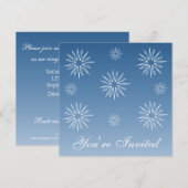 Invitation Vacances Étoiles, Bleu (Devant / Derrière)
