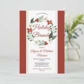 Invitation Vacances Floral Wreath Noël Fête Brunch (Debout devant)
