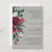 Invitation Vacances florales d'hiver Noël Mariage décembre (Devant)