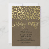 Invitation Vacances Gold Script Moderne Chic Rustique Kraft (Devant)