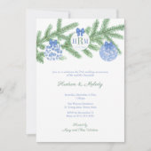 Invitation Vacances intelligentes Monogramme Mariage Annivers (Devant)
