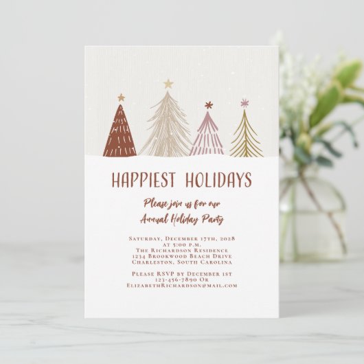 Invitation Vacances les plus agréables Elégant Fête Festive (Debout devant)