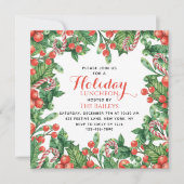 Invitation Vacances Luncheon Aquarelle Noël Floral (Devant)