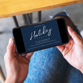 Invitation Vacances Moderne Simple Marine Bleu Calligraphie S