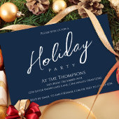 Invitation Vacances Moderne Simple Marine Bleu Calligraphie S