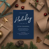 Invitation Vacances Moderne Simple Marine Bleu Calligraphie S