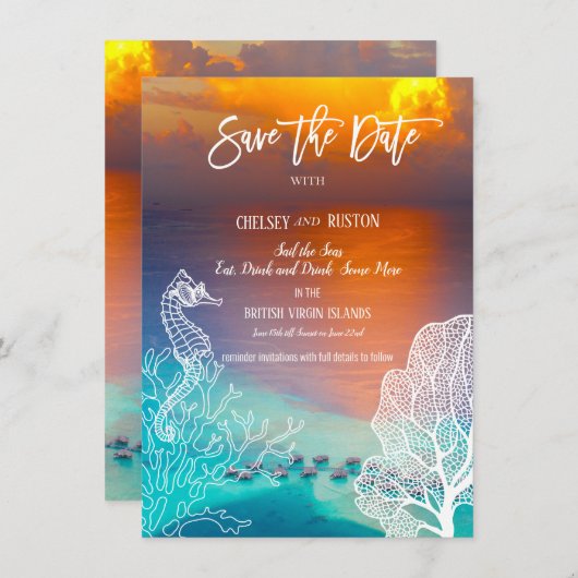 Invitation Vacances Naviguer sur les mers Îles Vie (Devant / Derrière)