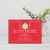 Invitation Vacances Noël Dîner Fête Dîner Dîner Boire Soyez J (Debout devant)