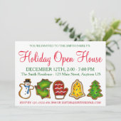 Invitation Vacances Open House Fête Noël Sucre Cookies (Debout devant)