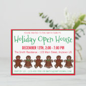 Invitation Vacances Open House Gingerbread Noël Cookies (Debout devant)