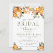 Invitation Vacances oranges d'hiver verdure douche nuptiale (Devant)