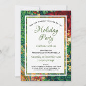 Invitation VACANCES Retro Red Green Fête (Devant)