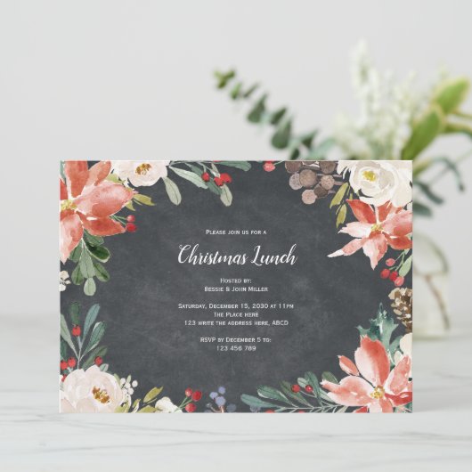 Invitation Vacances rustiques, Déjeuner de Noël ou Dîner (Debout devant)