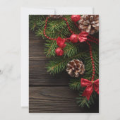 Invitation Vacances Rustiques Pine Wreath Mariage d'hiver (Dos)