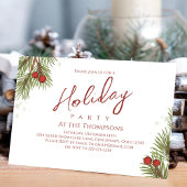 Invitation Vacances Simple Calligraphie Script Verdure Berrie