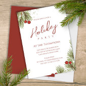 Invitation Vacances Simple Calligraphie Script Verdure Berrie