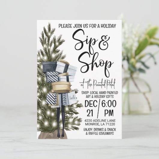 Invitation Vacances Sip and Shop