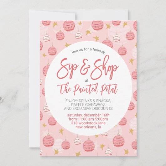 Invitation Vacances Sip and Shop (Devant)