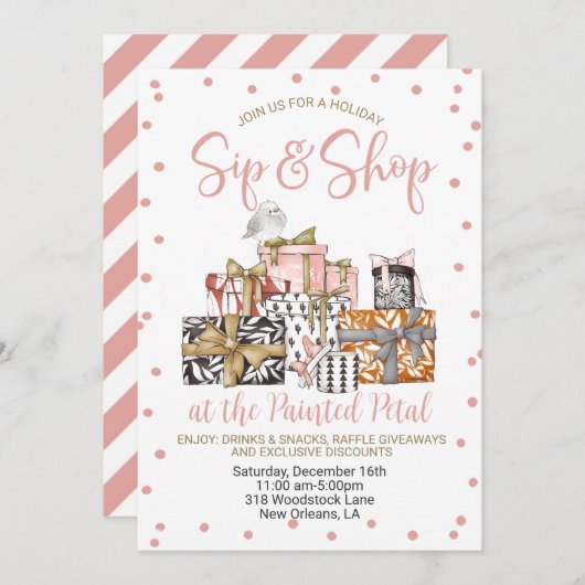 Invitation Vacances Sip and Shop (Devant / Derrière)