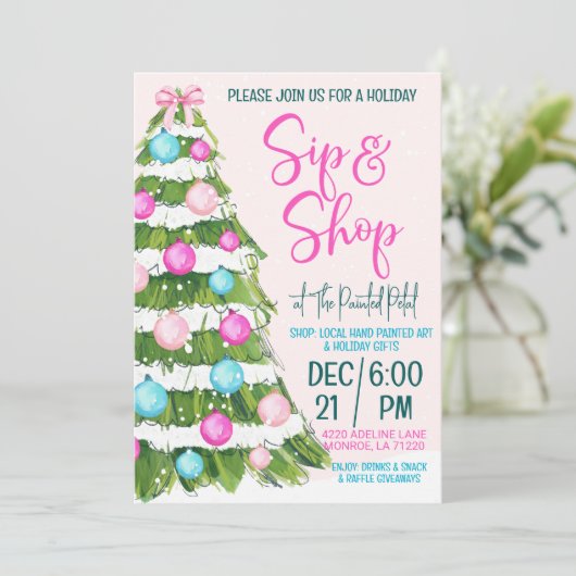 Invitation Vacances Sip and Shop (Debout devant)