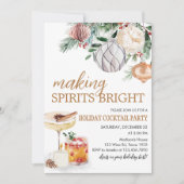Invitation Vacances Spirits Bright Cocktail Fête de Noël (Devant)