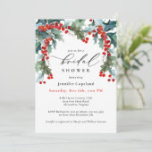 Invitation Vacances Verdure Aquarelle Holly Fête des mariées (Debout devant)