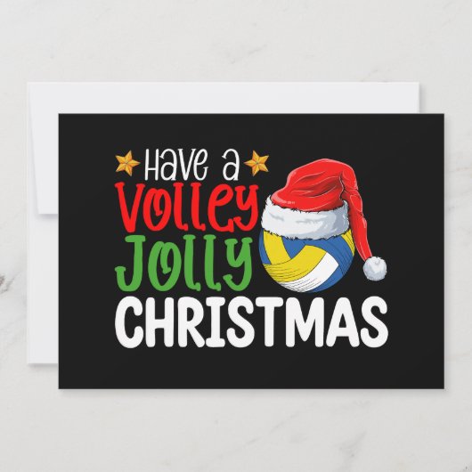 Invitation Vacances Volley Jolly Noël Volleyball (Devant)