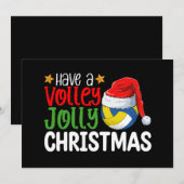 Invitation Vacances Volley Jolly Noël Volleyball (Devant / Derrière)