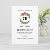 Invitation Vacances Wreath Hiver 70e fête d'anniversaire (Debout devant)