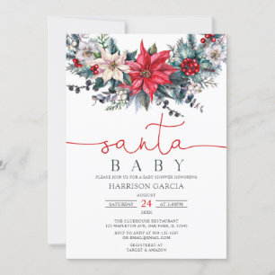 Invitation Vacances Wreath Père Noël Baby Christmas Baby show