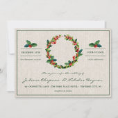 Invitation Vacances Wreath Poinsettia Mariage de Noël (Devant)