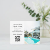 Invitation Vacation Rental Property Beach Promo Postcard (Debout devant)