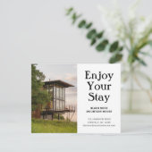 Invitation Vacation Rental Property Business Welcome Postcard (Debout devant)
