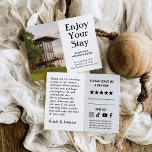 Invitation Vacation Rental Property Business Welcome Postcard<br><div class="desc">Make a great first impression with this customizable rental property welcome card template, available exclusively on Zazzle. Perfect for Airbnb, Vrbo, or vacation rental hosts, this professionally designed card lets you greet guests with a warm message while gently encouraging positive reviews. Easily personalize and order today on Zazzle! Instant download...</div>