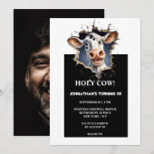 Invitation Vache amusante à tout âge anniversaire graduation (Devant / Derrière)