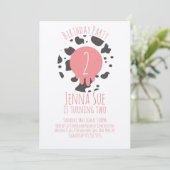 Invitation Vache Anniversaire Poster de animal de fête Motif (Debout devant)