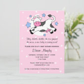 Invitation Vache au-dessus de baby shower de lune (Debout devant)