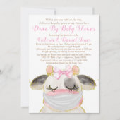 Invitation Vache avec Masque Drive Par Baby shower (Devant)