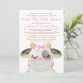Invitation Vache avec Masque Drive Par Baby shower (Debout devant)