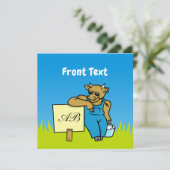 Invitation Vache avec signe (Debout devant)