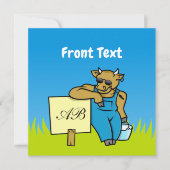 Invitation Vache avec signe (Devant)