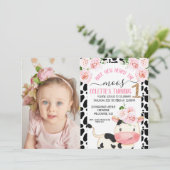 Invitation Vache Avez-Vous Entendu La Moos Photo 1er Annivers (Debout devant)