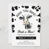 Invitation Vache avez-vous troupeau 3e anniversaire aquarelle (Devant)