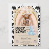 Invitation Vache | Baby shower Boho | Pampas Grasse (Devant)
