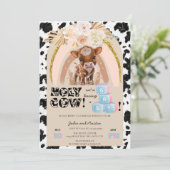 Invitation Vache | Baby shower Boho | Pampas Grasse (Debout devant)